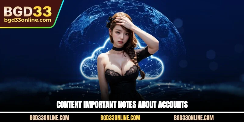 Content Important Notes About Accounts